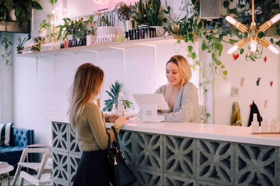 stock image of a woman doing some shopping 