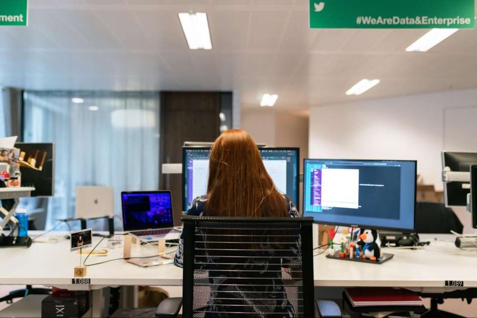 stock image of a secretary working on an office 