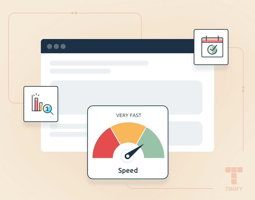 graphic representation of website measuring website speed