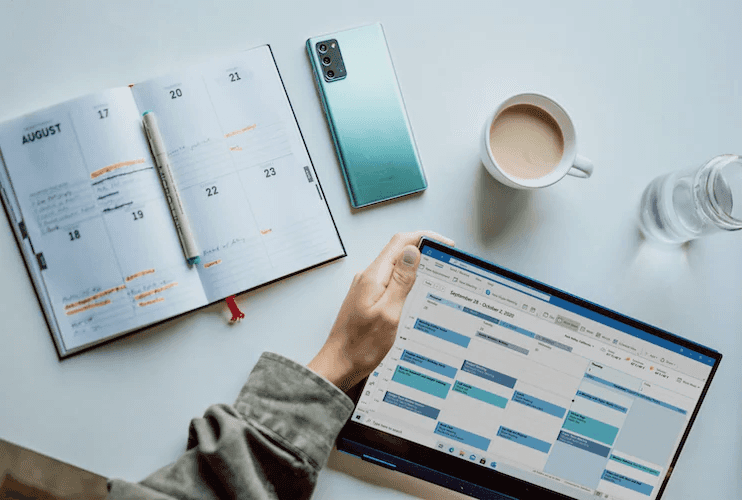 stock image of a working desk 