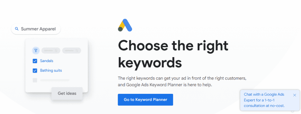 google's keyword planner