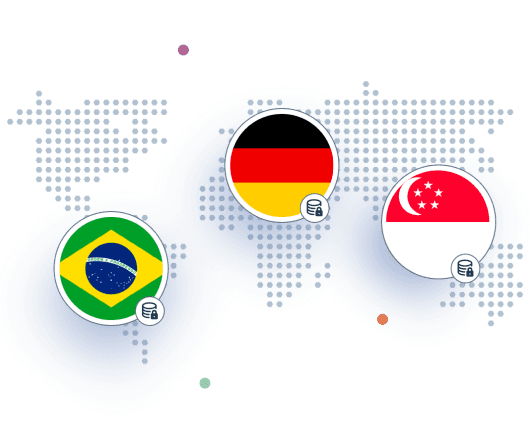 image with the flags of Germany, Brasil and Singapore