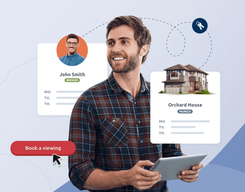 a person booking a property viewing using timify 