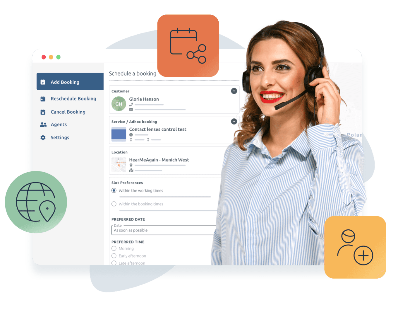 an screen shot of the timify call center solution