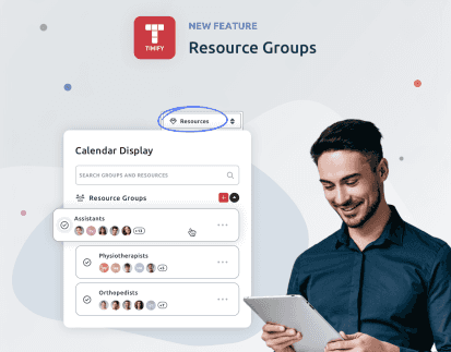 a person using the resource group feature from TIMIFY